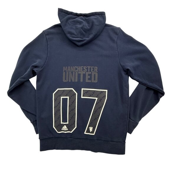 Adidas Manchester United #07 Sweatshirt Hoodie Soccer Premier League Blue Mens L - Picture 2 of 11